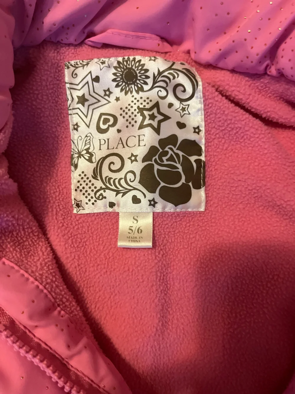 The Children’s Place Girls Pink Sparkle Puffer Vest – Size 5/6